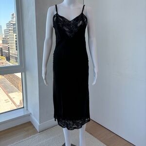 Dainty 1930s Satin and Lace Mid-length Slip Dress SMALL